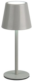 Сива LED настолна лампа с метален абажур (височина 21 cm) Diaz – Trio
