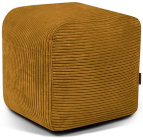 Пуф от рипсено кадифе в цвят горчица Plus 50 Lounge – SLOWDOWN