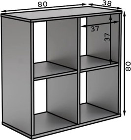 Стелаж Leoce I-Черен