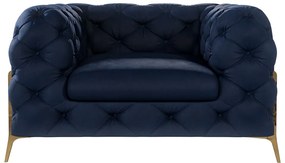 Тъмносиньо кадифено кресло Chelsea Bis – Ropez