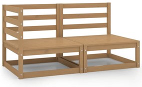 805693 vidaXL Градински лаундж комплект, 2 части, меденокафяв, бор масив