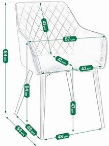 Стол за хранене от кадифе APIS Черен