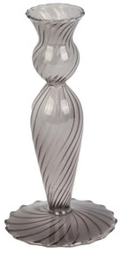 Свещник от сиво стъкло, височина 17 cm Swirl - PT LIVING