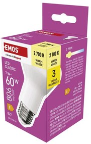 Топла бяла LED крушка E27, 7 W – EMOS