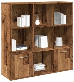 855966 vidaXL Библиотека, старо дърво, 98x29x97,5 см, инженерно дърво