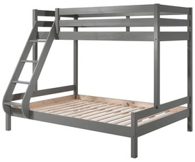 Сиво двуетажно легло за деца 140x200/90x200 cm Pino - Vipack