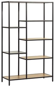 Библиотека от декор от дъб в черен и естествен цвят 80x146x35 cm Altino – Unique Furniture