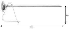 Кухненски термометър Kinghoff KH 3696, 14 см, Щипка за закрепване, -20 до 100C, Инокс
