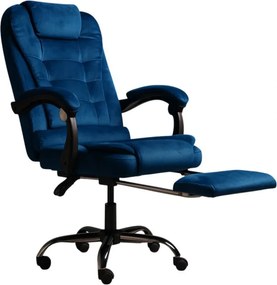 Офис стол BOSS с подложка за крака - син плат