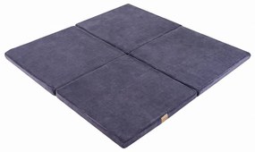 Сиво-синьо детско килимче за игра 120x120 cm – Meowbaby