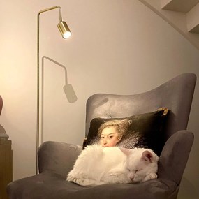 Модерна подова лампа месинг регулируема - Java