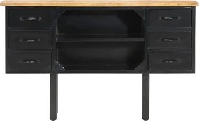 321571 vidaXL Сайдборд, 110x30x65 см, грубо мангово дърво масив и стомана