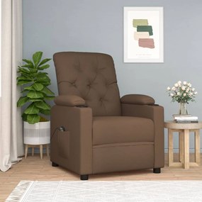 3098843 vidaXL Електрически наклоняем стол, кафяв, текстил