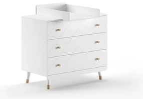 Бял детски скрин с маса за преповиване 100x100x74 cm Billy – Vipack