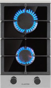 Klarstein Alchemist Domino, газов котлон, 2 алуминиеви горелки, стъклокерамика, черен