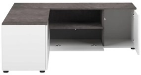 Сиво-бяла маса за телевизор от бетон 130x46 cm Angle - TemaHome