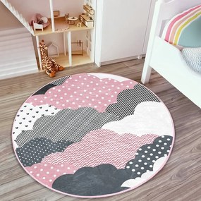 Розово-сив детски килим ø 80 cm Comfort - Mila Home
