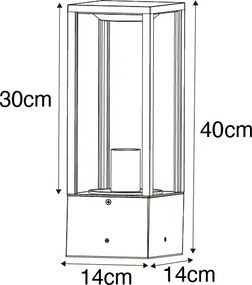 Индустриална външна подова лампа ръждяво кафява 40 cm IP44 - Charlois