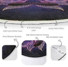Тъмносин кръгъл килим подходящ за пране и за прахосмукачки роботи ø 100 cm Comfort – Mila Home