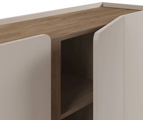 Кремаво-естествен скрин от декор от дъб 180x82x40 cm Lucile – Marckeric