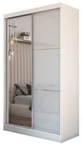 Гардероб с плъзгащи врати KUREZ  с огледало, 150x216x61,бял