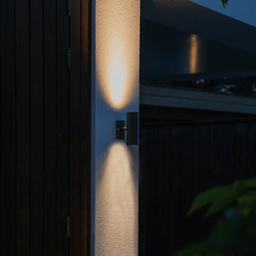 Външна стенна лампа черна 2-светлина IP44 - Duo