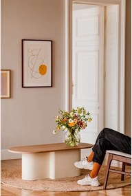 Бежова масичка за кафе с дъбов плот 50x115 cm Looi – noo.ma