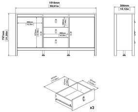 Сиво-бежов скрин 152x80x38 cm Madrid – Tvilum