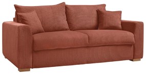 Разтегателен диван от рипсено кадифе в тухлен цвят 225 cm Augustin – Bobochic Paris