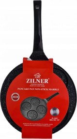 Тиган за палачинки с личица ZILNER ZL 2421, 26 см, 4 различни форми, Мраморно покритие, Черен