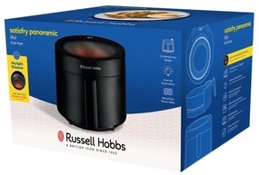 Фритюрник с горещ въздух Russell Hobbs SatisFry Panoramic 27420-56, 1650W, 5.5 л, 10 програми, Дигитален LED дисплей, Термостат, Таймер, Черен
