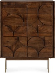 Кафяво шкафче от масивно манго 90x120x40 cm Trisha – MOME