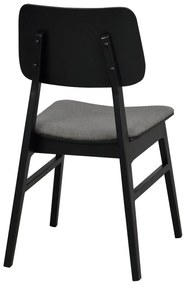 Черен трапезен стол с тъмносива възглавница на седалката Nagano - Rowico