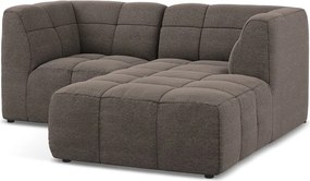 Кафяв ъглов диван от прежда с примки от букле (десен ъгъл) Aloha – Makamii