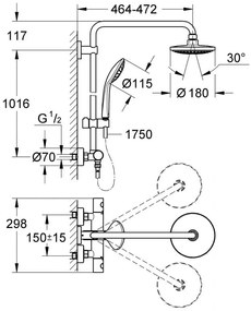 Душ колона Grohe Euphoria 180