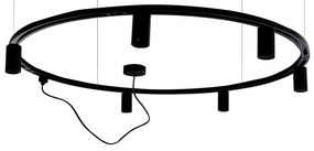 Модерна висяща релсова система за осветление с 6 черни прожектора 1-фазов GU10 50mm - Iconic Ruby Honey