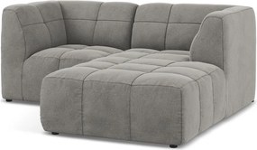 Сив кадифен ъглов диван (десен ъгъл) Aloha – Makamii