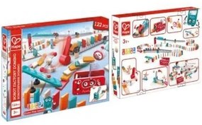 Комплект дървена игра, Hape, Домино, Фабрика, 122 части