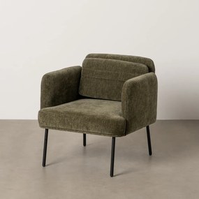 Зелено шенилово кресло Bind – Ixia