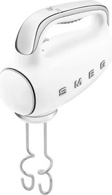 Ръчен миксер SMEG 50's Style HMF01WHEU, 250W, 9 скорости, Турбо, Скрит LED дисплей, Таймер, Аксесоари, Бял