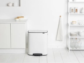 Кош за боклук Brabantia Bo Pedal 1003188, 2x30 л, Плавно затваряне, Противоплъзгаща основа, Бял