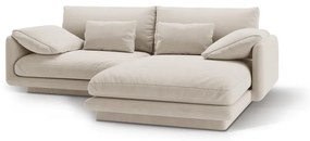 Бял кадифен ъглов диван (десен ъгъл) Torino – Micadoni