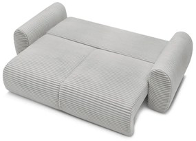 Светлосив разтегателен диван от рипсено кадифе 257 cm Lucien – Bobochic Paris