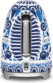 Електрическа кана SMEG Dolce & Gabbana KLF03DGBEU, 2400 W, 1.7 л, 360° основа, Гланцово покритие, Средиземноморско синьо