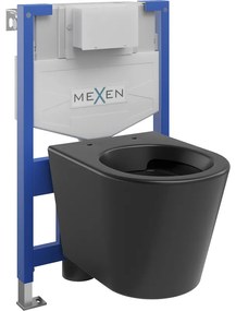 Mexen комплект подканален WC структура Fenix XS-F с тоалетна чиния Rico, черен мат - 6803372XX85