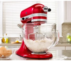 Планетарен миксер Artisan Elegance KitchenAid 5KSM185PSEER, 300W, 4.8 л, Direct drive, 10 скорости, Червен