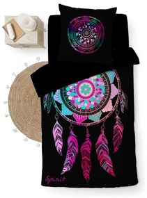 Черно единично памучно спално бельо 140x200 cm Porte Bonheur – douceur d'intérieur