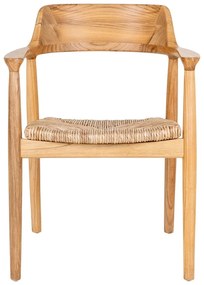 Трапезен стол с подлакътници от масивна дървесина в естествен цвят Getafe – House Nordic