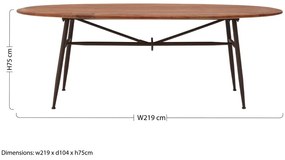 Трапезна маса от орех 104x219 cm New Foundry - Premier Housewares