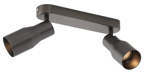 Кръгъл таванен прожектор тъмно сив GU10 50mm 2-светлинен - Stanley